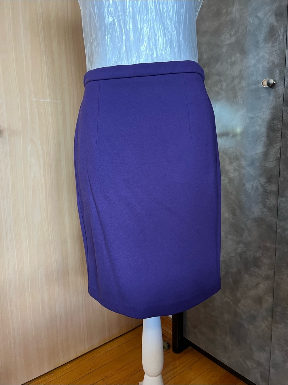 Dalia Collection Sleek Purple Pencil Skirt